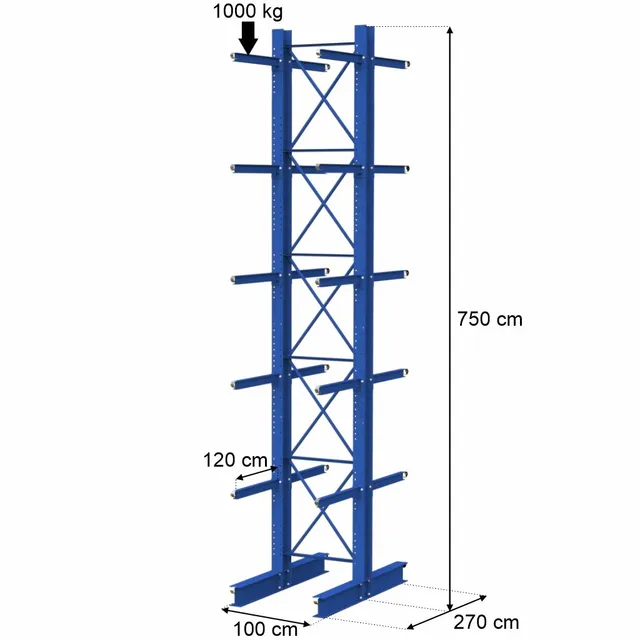Stow 0+5 scaffale cantilever 750 cm 1000 kg