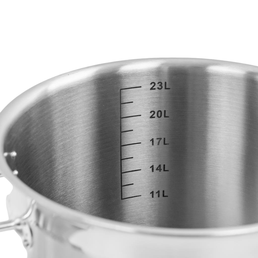 Mega-M Pro 25L pentola inox alta 32x32 cm con coperchio
