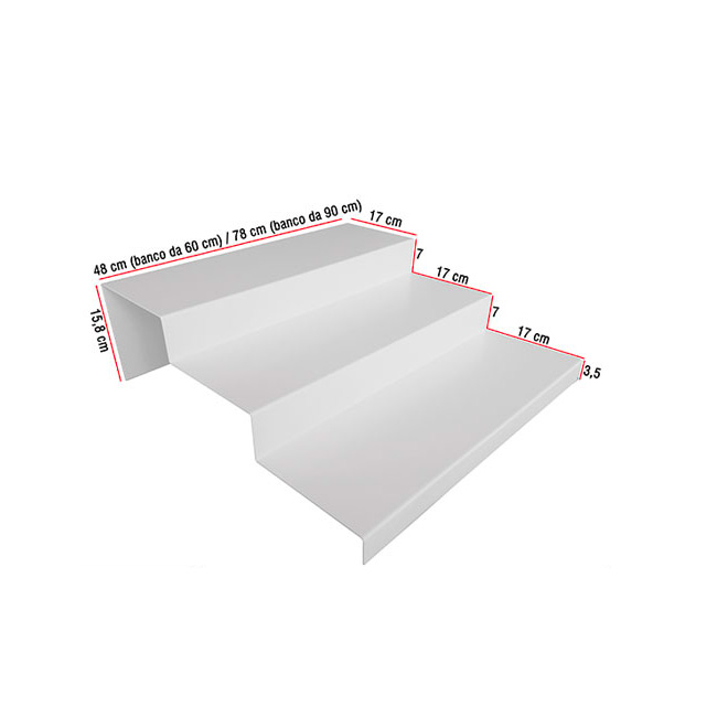 Agosistem Scaletta Banco SD Vetrina 60 3 Gradini 48x51x18 cm
