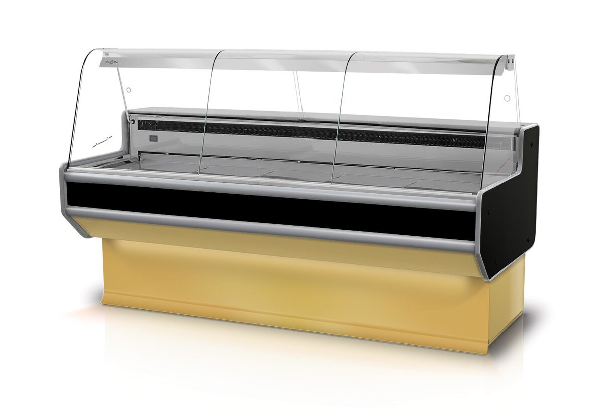 Rapa L-B2 banco frigo carne 179 cm vetro curvo LED
