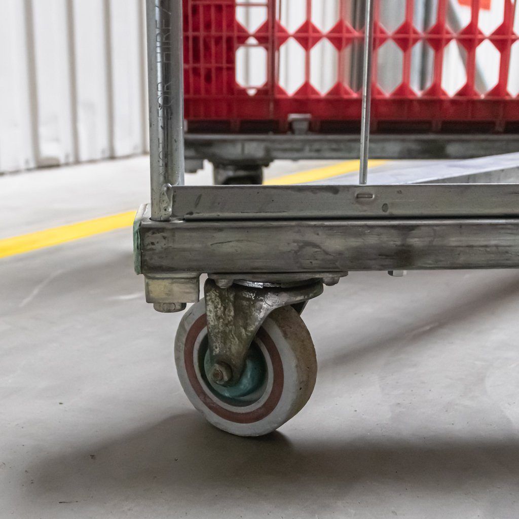 Mega-M roll container carrello a rete rosso 500 kg 2 sponde