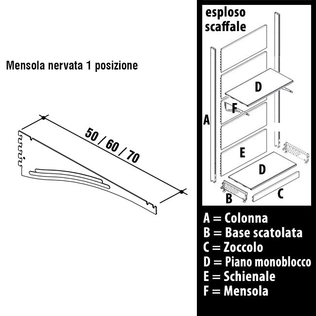 Agosistem Mensola 1 posizione scaffale supermarket bianca