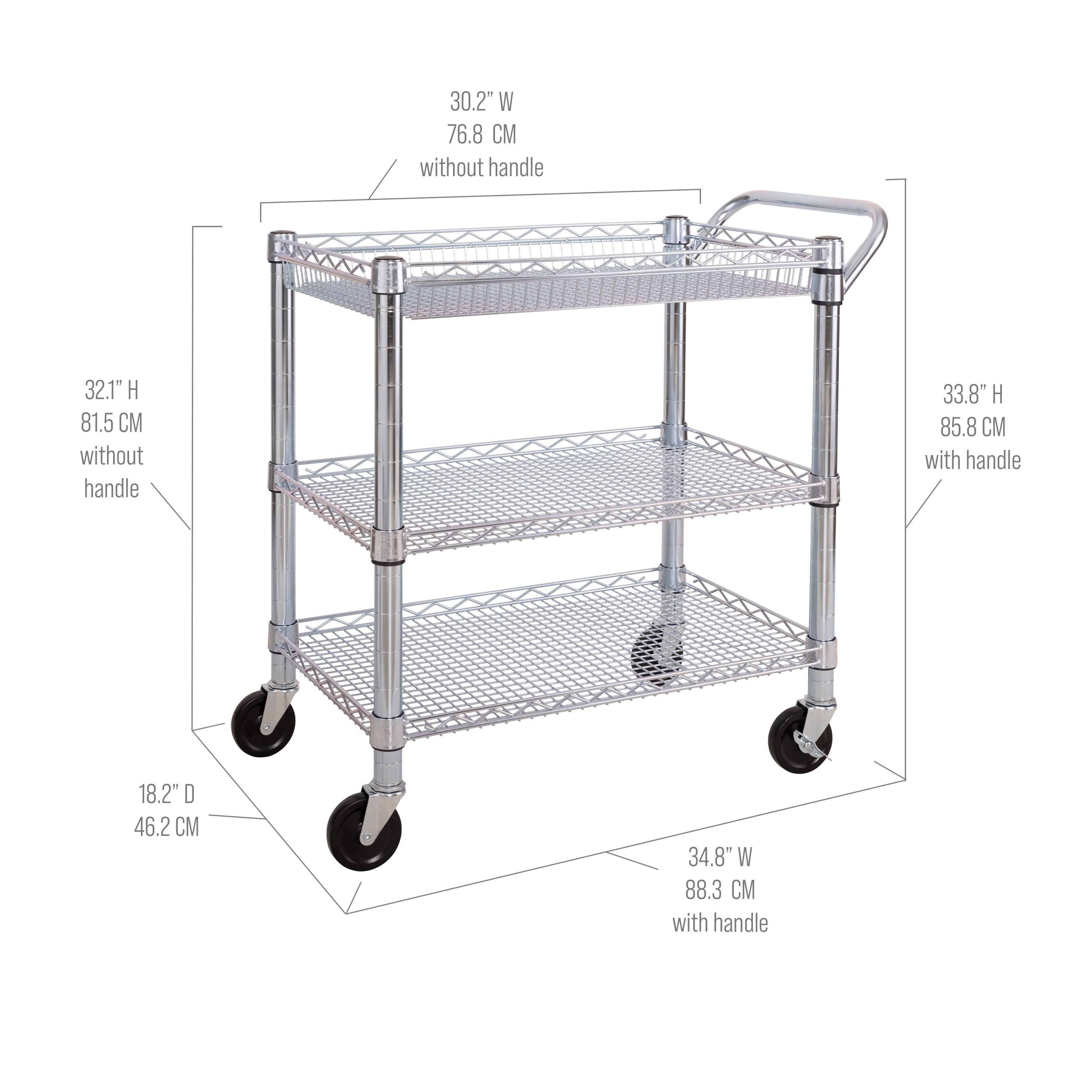Seville Classics Carrello Servizio 3 Ripiani NSF