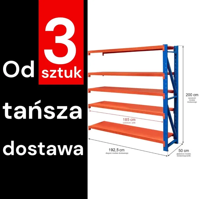 Mega-M Fortis Light scaffale metallo 200x192,5x60 5 ripiani
