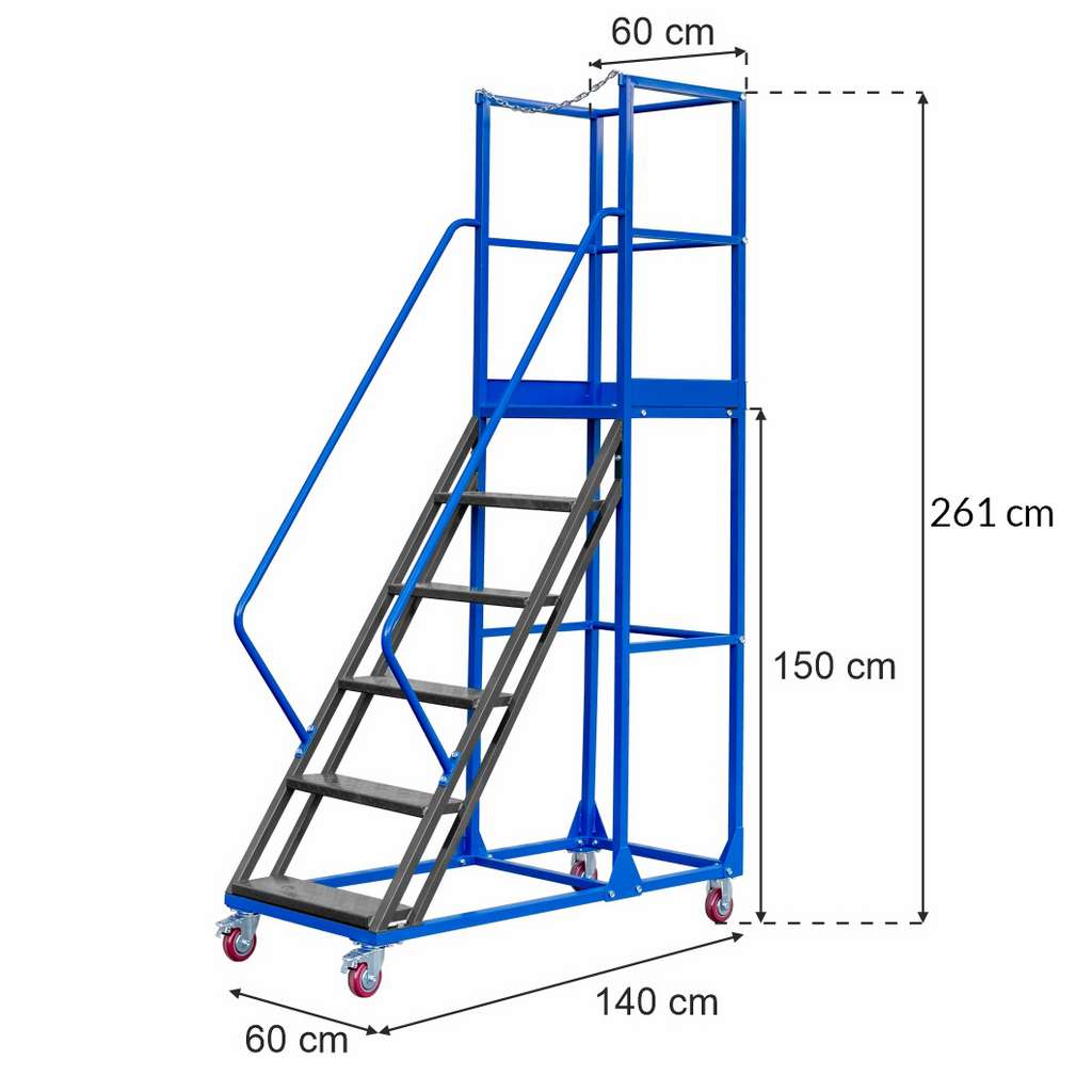 Mega-M Standard H-150 scala da magazzino mobile 6 gradini