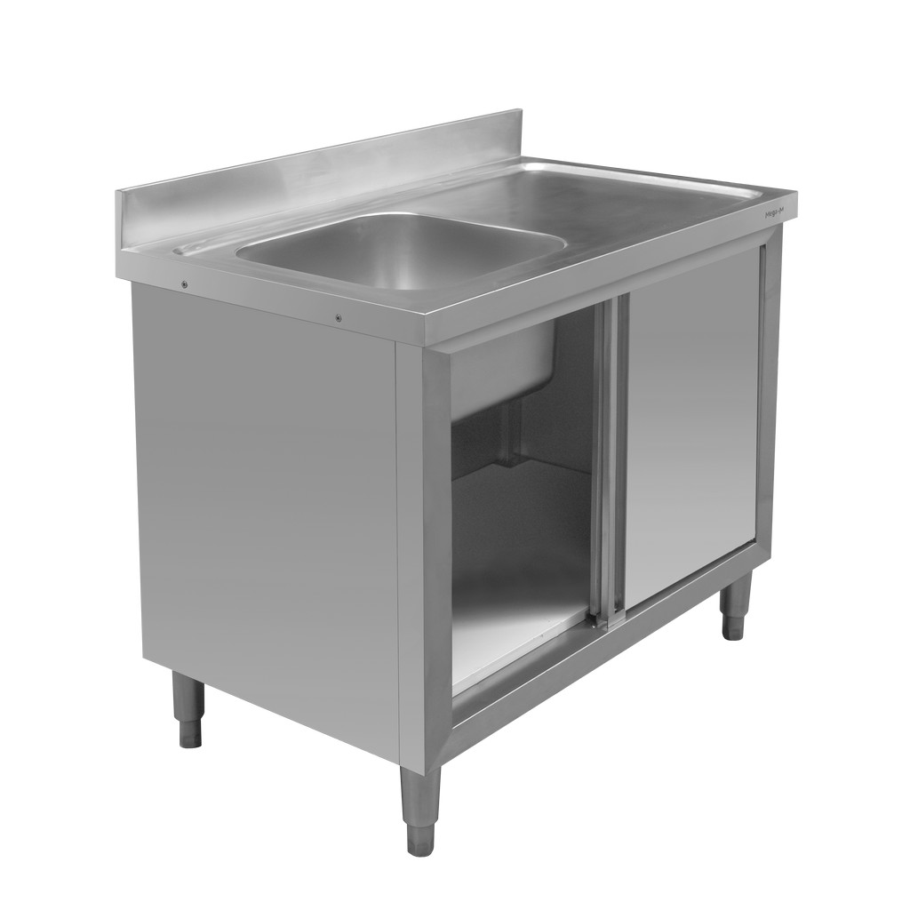Mega-M 100x60x85 Lavello Acciaio Vasca Sinistra Armadio