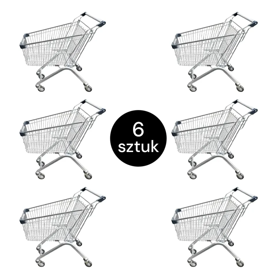 Mega-M YR 95L carrello spesa zincato 50 cm set 6 pezzi