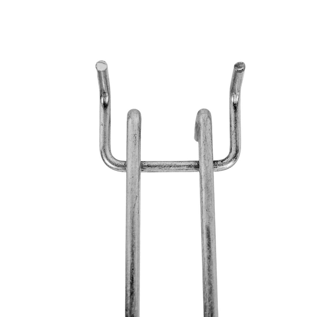 Gancio doppio Euro perforato 10 cm per pannello forato zincato