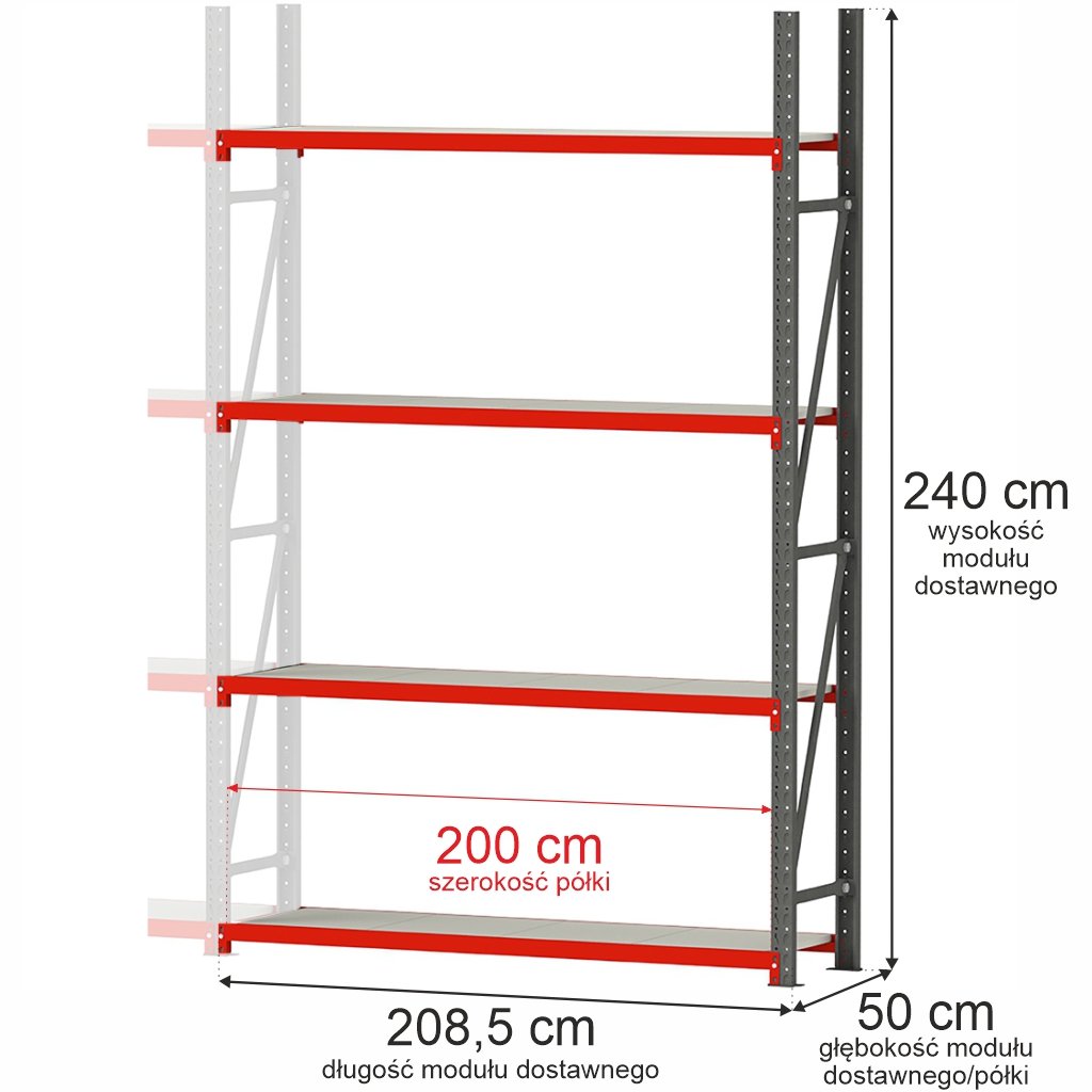 Mega-M Fortis H-240 Scaffale Magazzino Aggiuntivo 350 kg