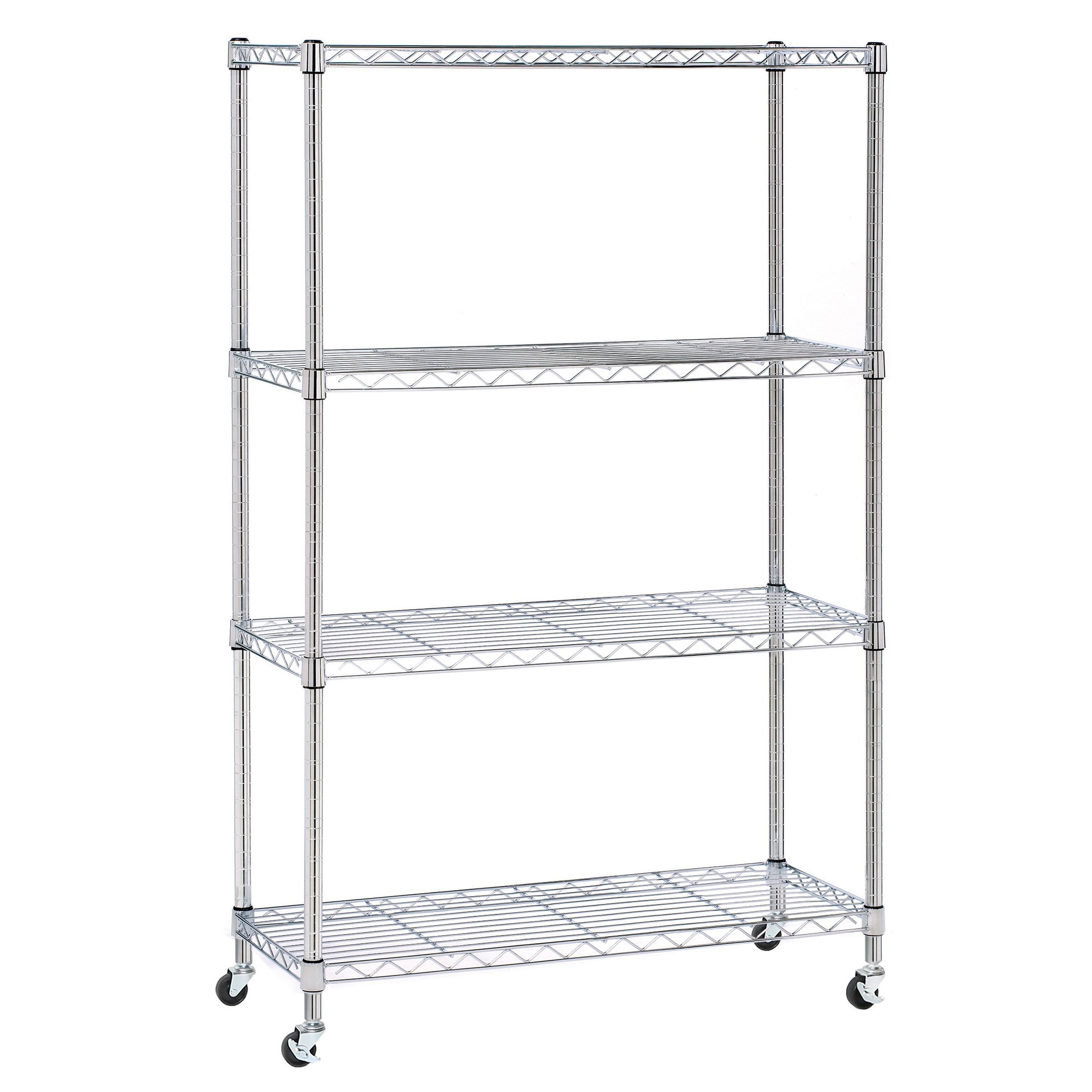 Seville Classics scaffale acciaio 4 ripiani 91x35 cm con ruote