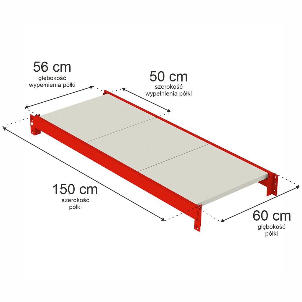 Mega-M Fortis ripiano 150x60 cm portata 450 kg