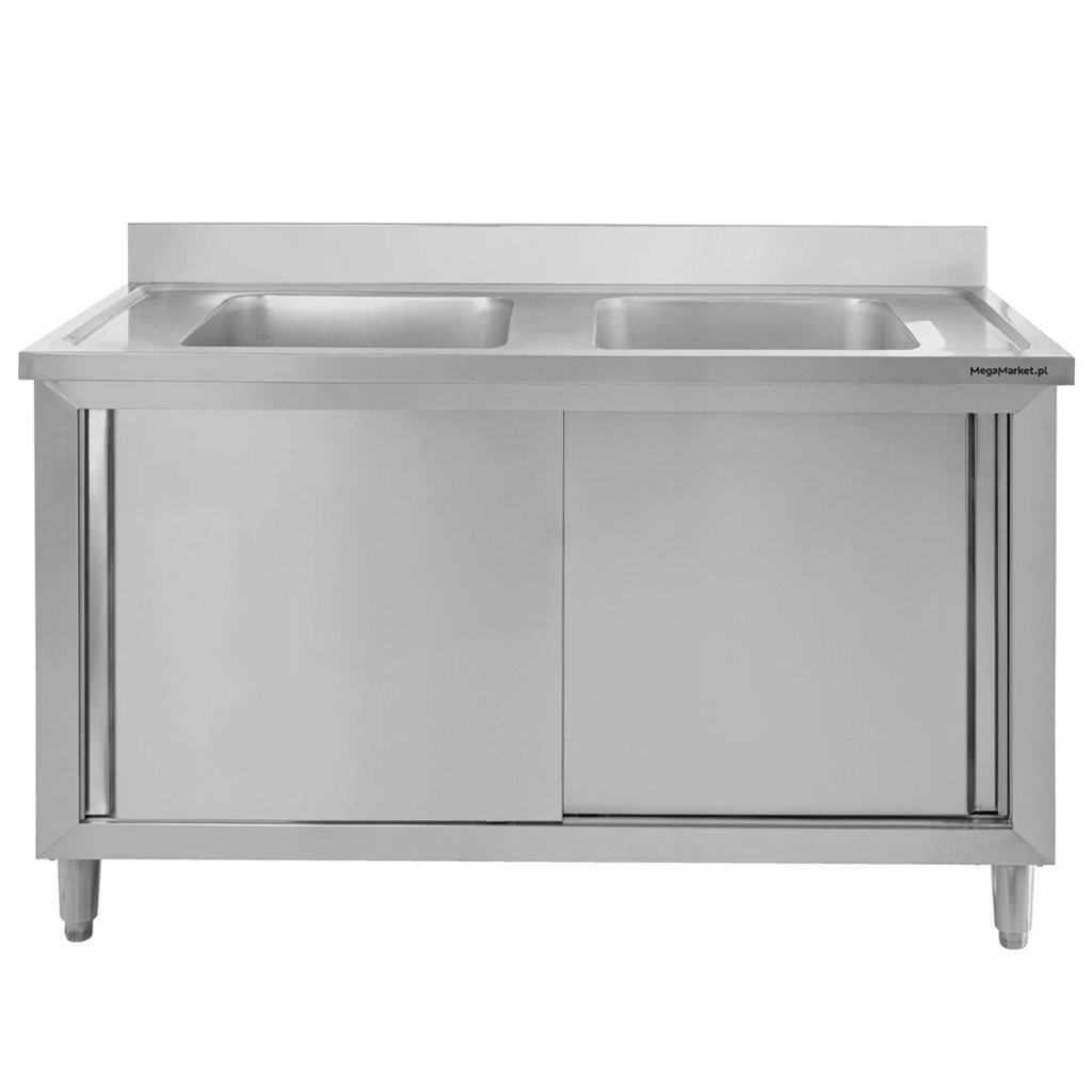 Mega-M 100x70x85 lavello gastronomico doppia vasca con armadio
