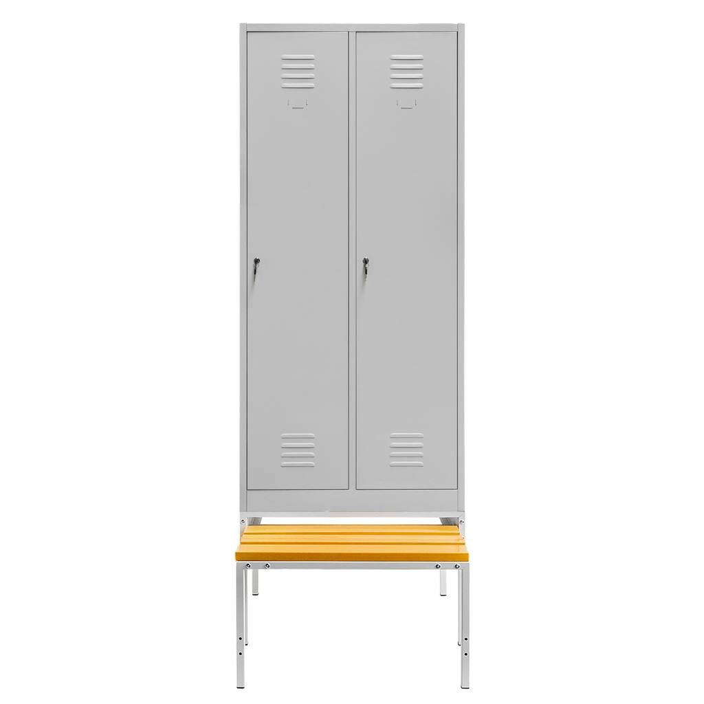 Mega-M armadietto spogliatoio 2 ante grigio 80 cm panca