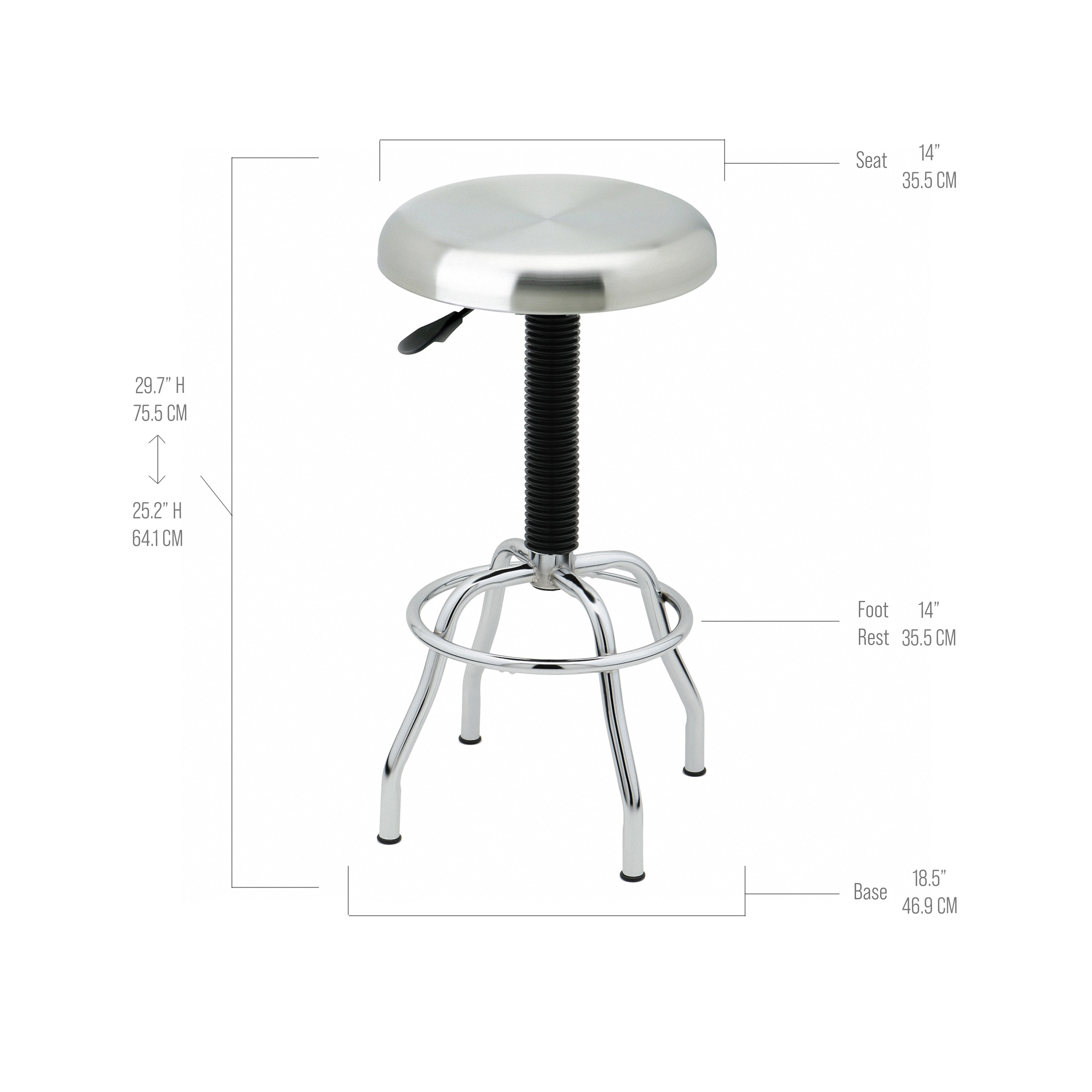 Seville Classics UltraHD 18290 sgabello inox regolabile