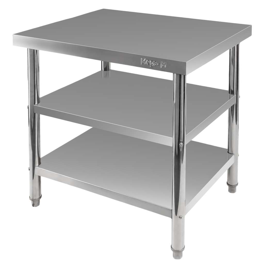 Mega-M X Standard tavolo inox 80x60x85 cm 2 ripiani