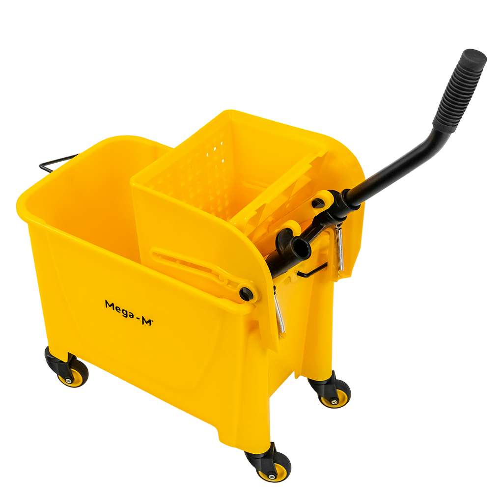 Mega-M Carrello Pulizie Singolo 20 L con Strizzatore Giallo