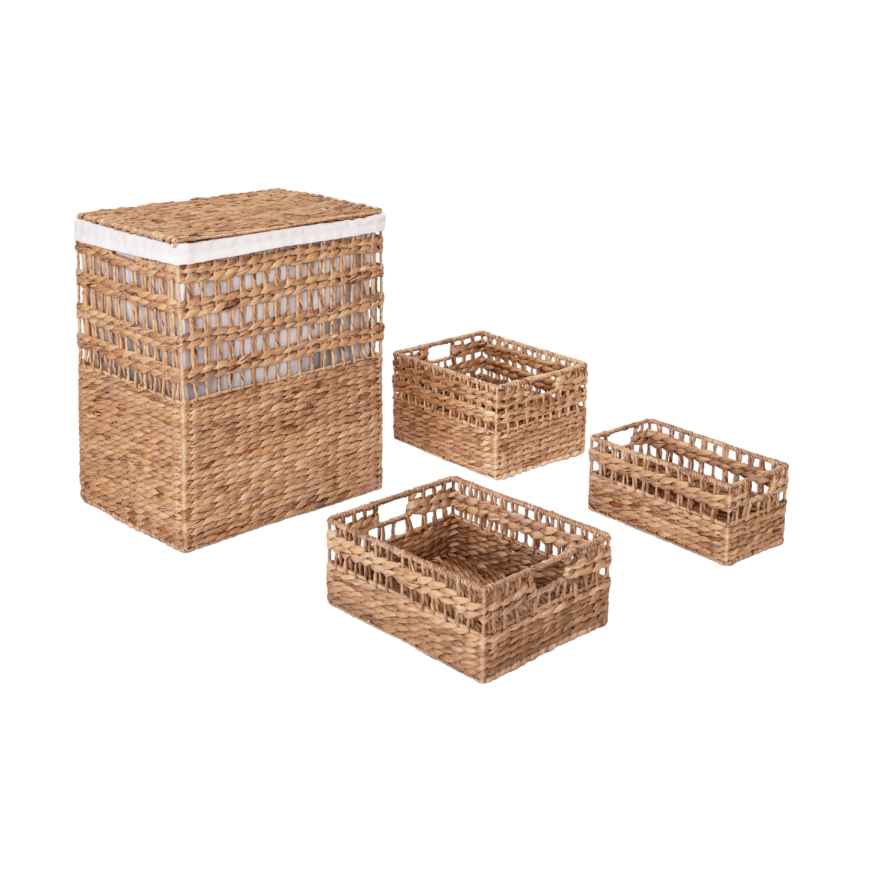Seville Classics cesto portabiancheria giacinto set 4 pezzi naturale
