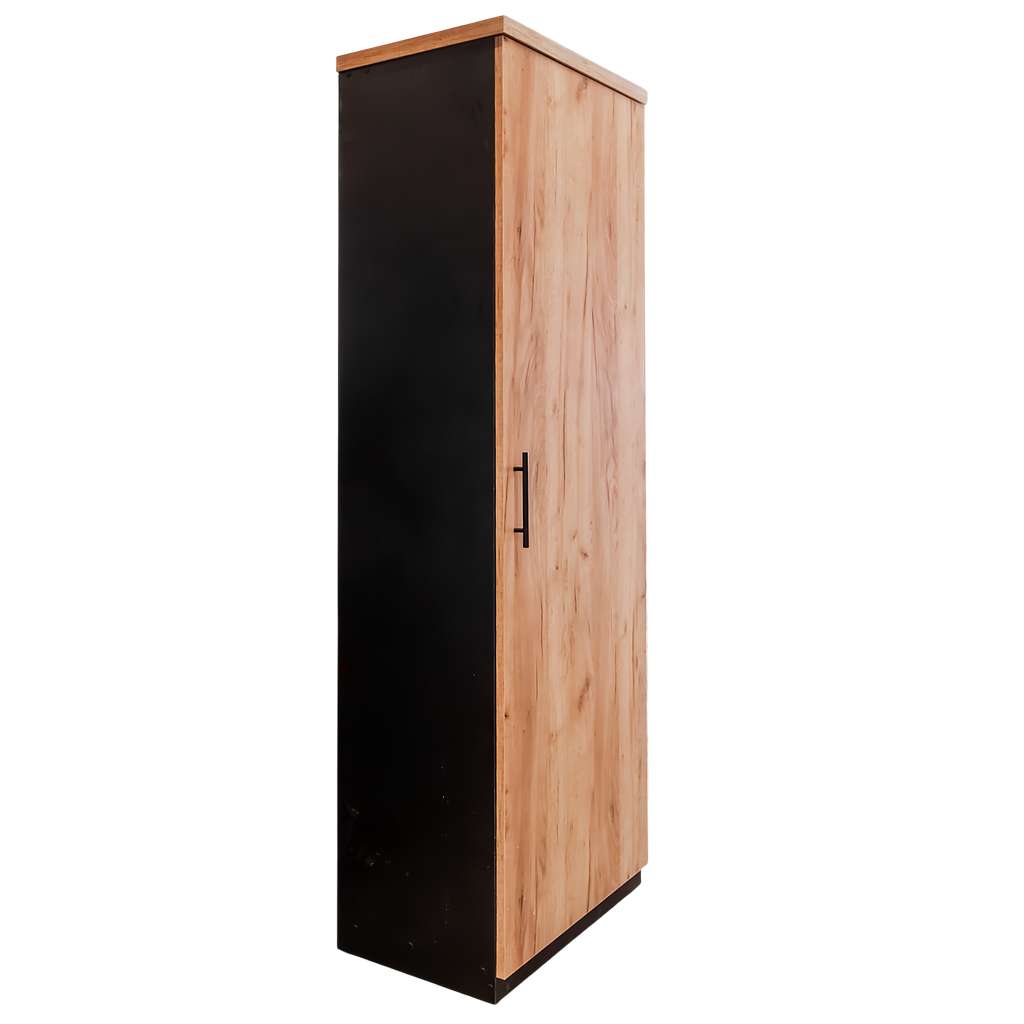 Mega-M Armadio Ufficio 5 Ripiani Rovere Kraft Nero 60x40x200
