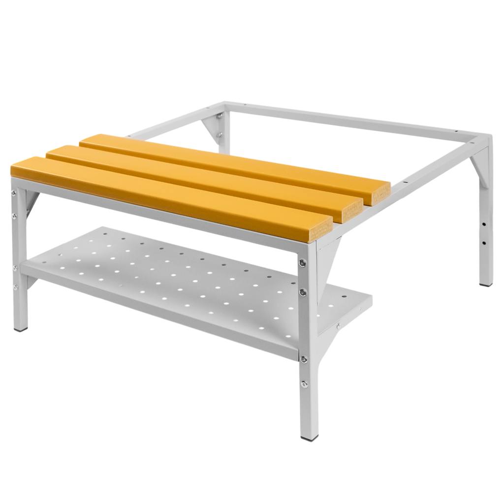 Mega-M panca spogliatoio WPC 80x80x43 cm portascarpe