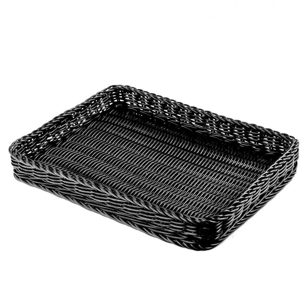 Cesto pane rettangolare 30x40x5 cm effetto rattan
