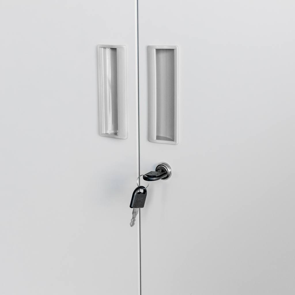 Mega-M Wenus armadio ufficio 90x40x185 grigio 2 cassetti