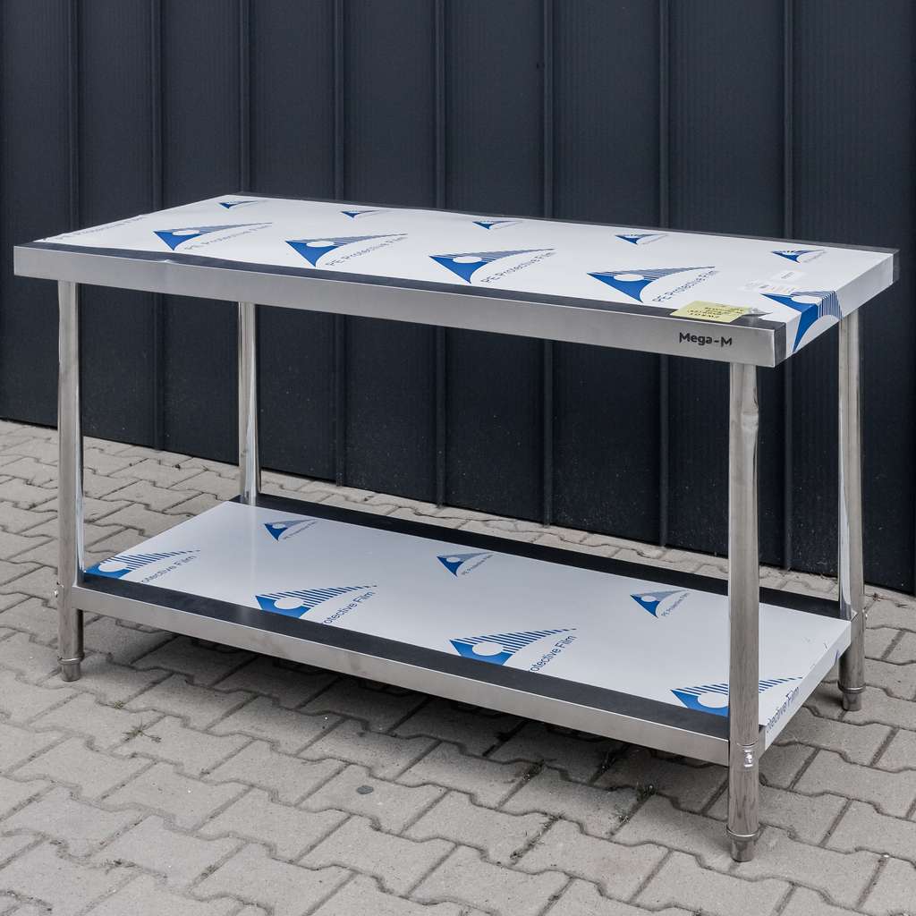 Mega-M STANDARD Tavolo Inox 150x70x85 con Ripiano Ricondizionato