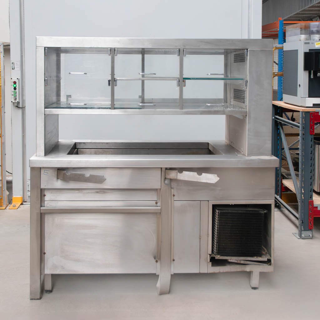 Ascobloc vetrina refrigerata 145x75x155 cm inox