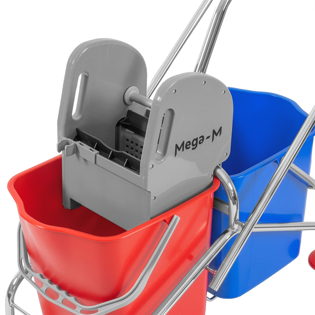 Mega-M carrello pulizie 2x23L con strizzatore a mascelle