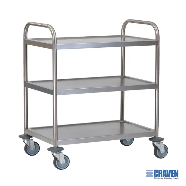 Craven RSE carrello servizio inox 3 ripiani saldato