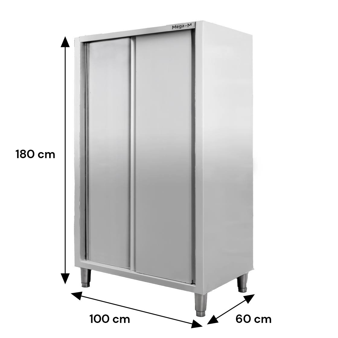 Mega-M Armadio Gastronomico Inox 100x60x180 2 Ante