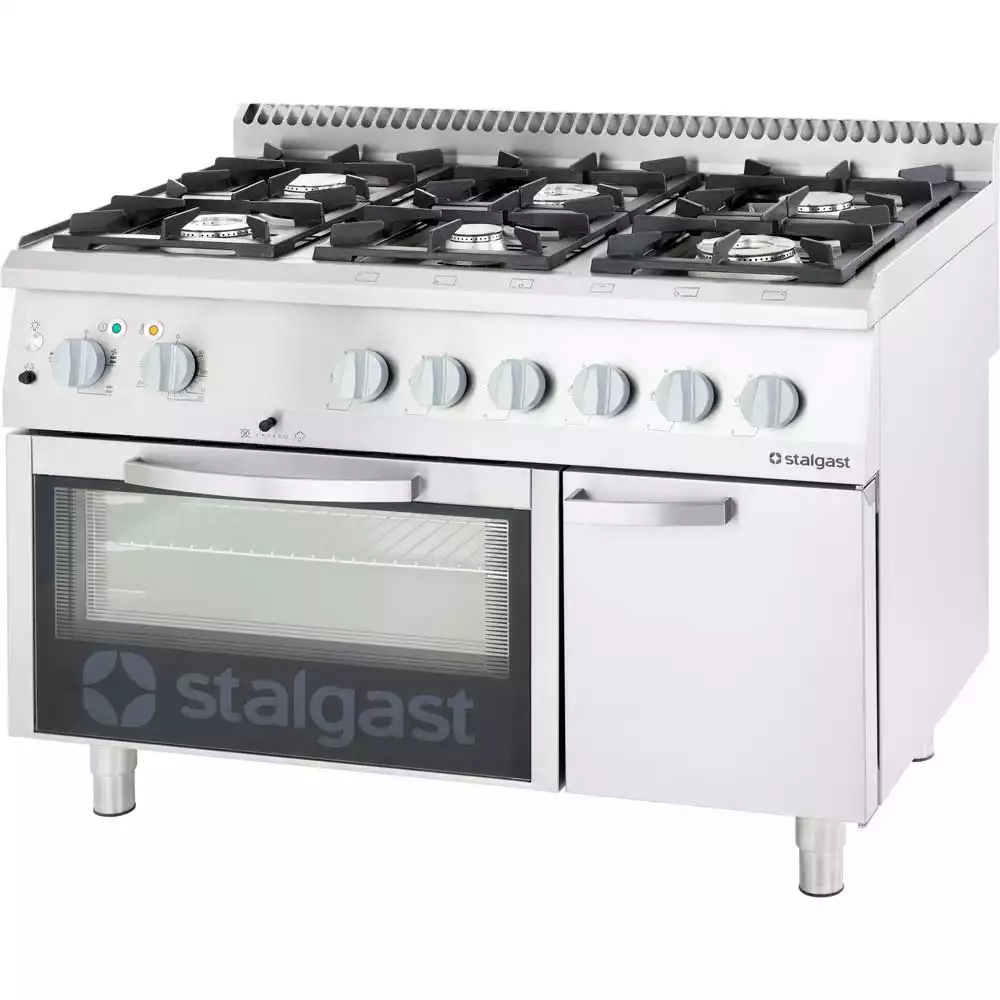 Stalgast 9711110 cucina gas 6 fuochi con forno G20 espositiva