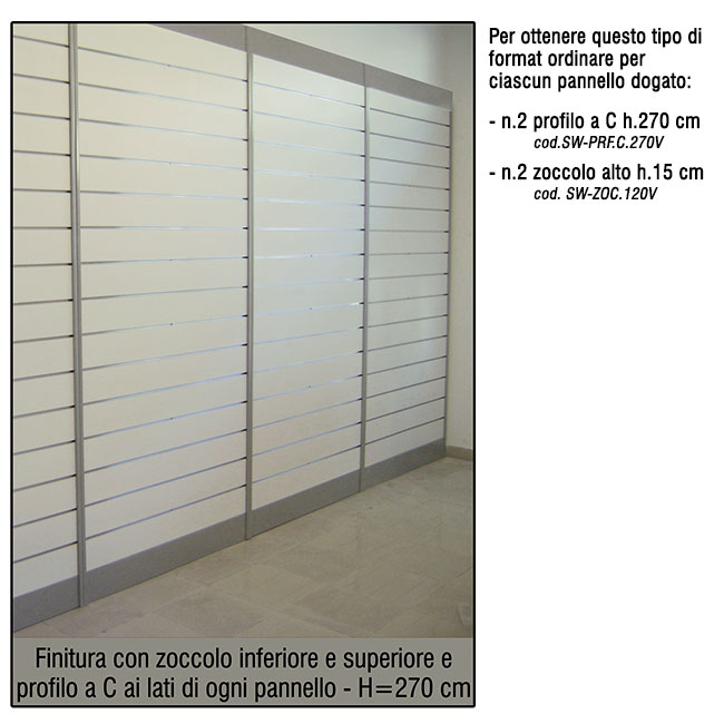 Agosistem zoccolo alto pannello dogato 120x15 cm