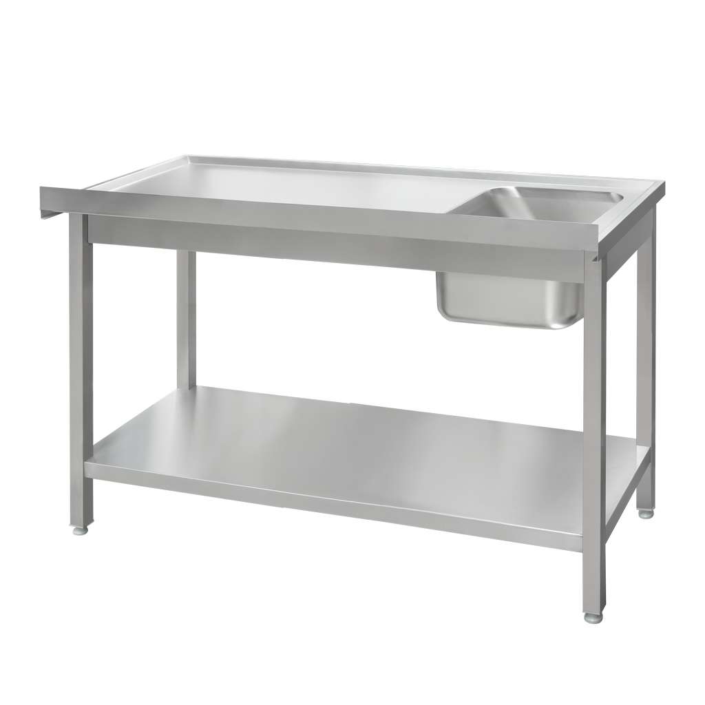 Mega-M 180x60x85 lavello inox vasca a sinistra con ripiano