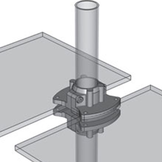 Agosistem Morsetto Doppio per Vetro Tubo 25 mm Cromato