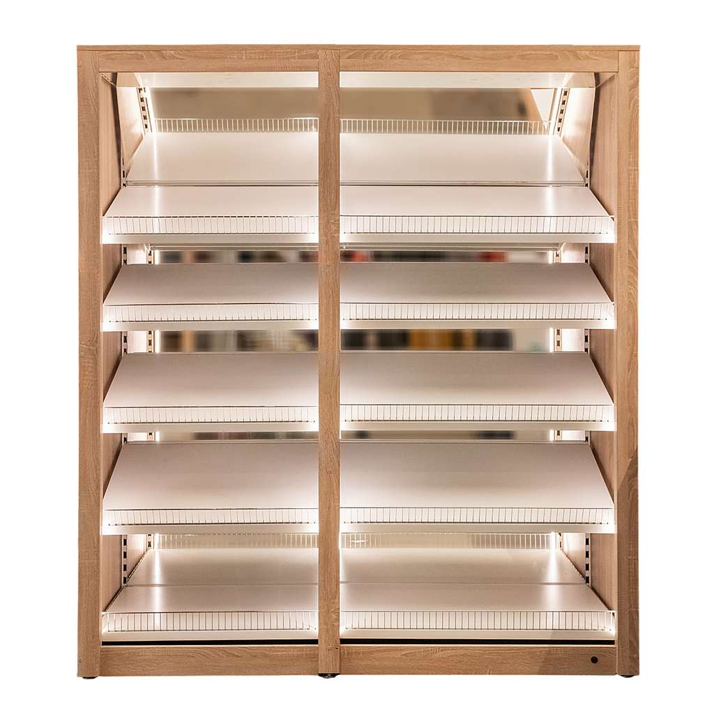 Mega-M 180x72x210 scaffale ortofrutta specchio LED grigio