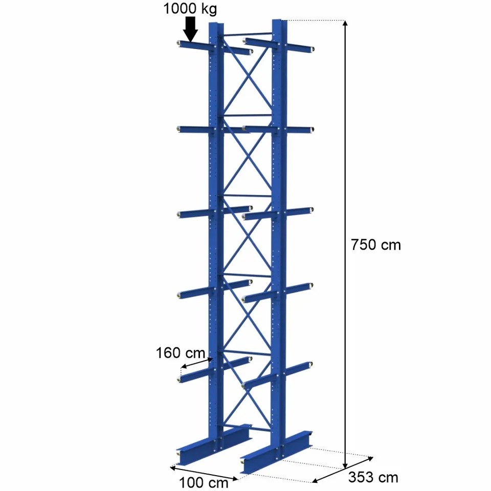 STOW Scaffale Cantilever Bifronte H750 2 Moduli 1000 kg