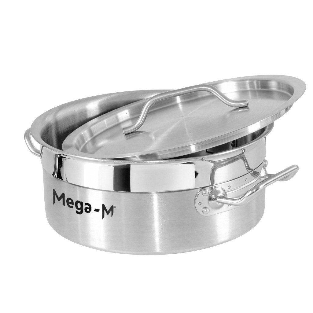 Mega-M PRO pentola bassa acciaio 5 L 25x11 cm con coperchio