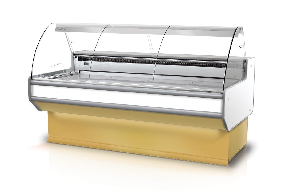 Rapa L-B2 201/107 banco frigo carne vetro curvo