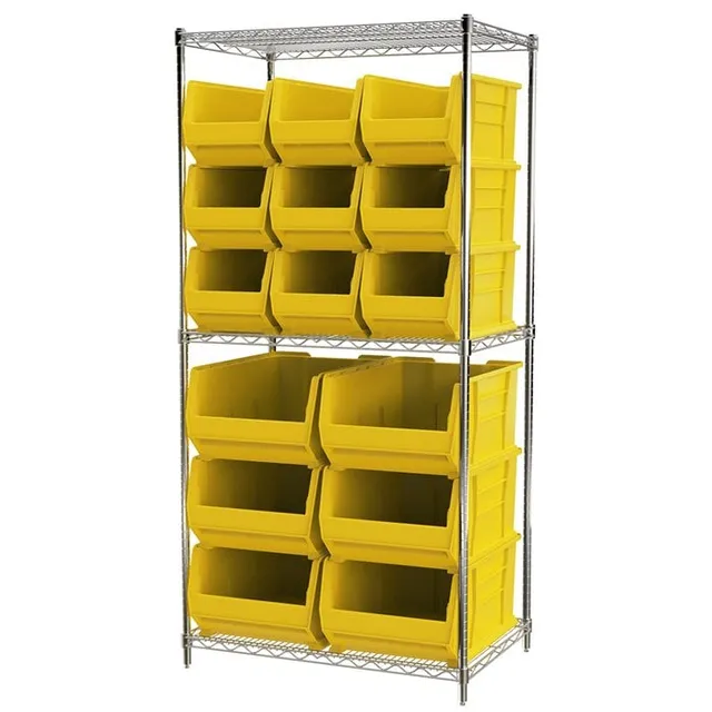 Akro-Mils AWS24360SAB scaffale filo 3 ripiani 18 box