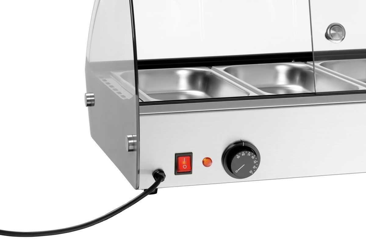 Bartscher 305058 vetrina riscaldata 4x GN 1/3 acciaio inox