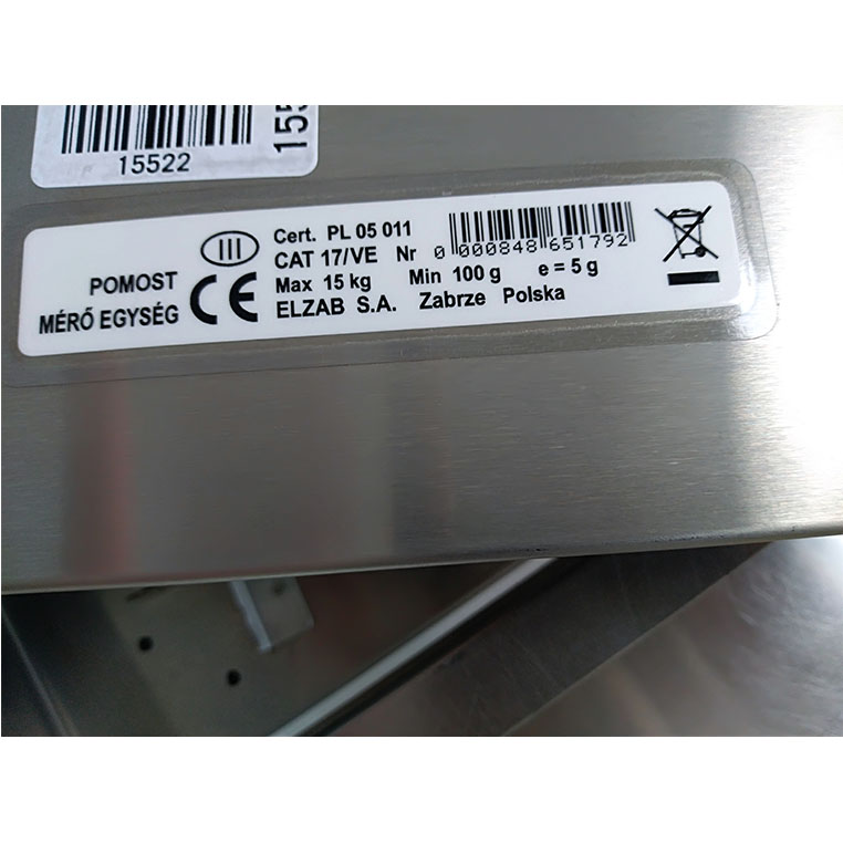 ELZAB Vega CAT 17/VE bilancia da negozio inox