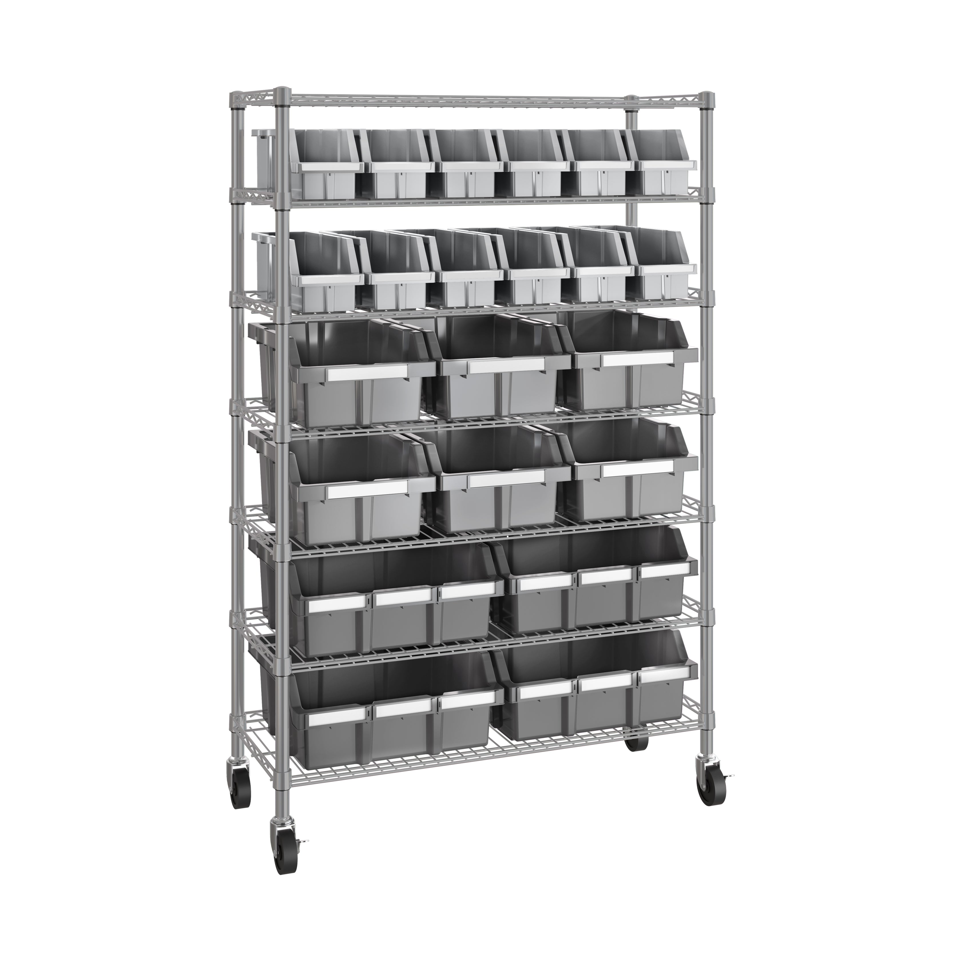 Seville Classics 7-Tier 22-Bin Scaffale con 22 Cassette