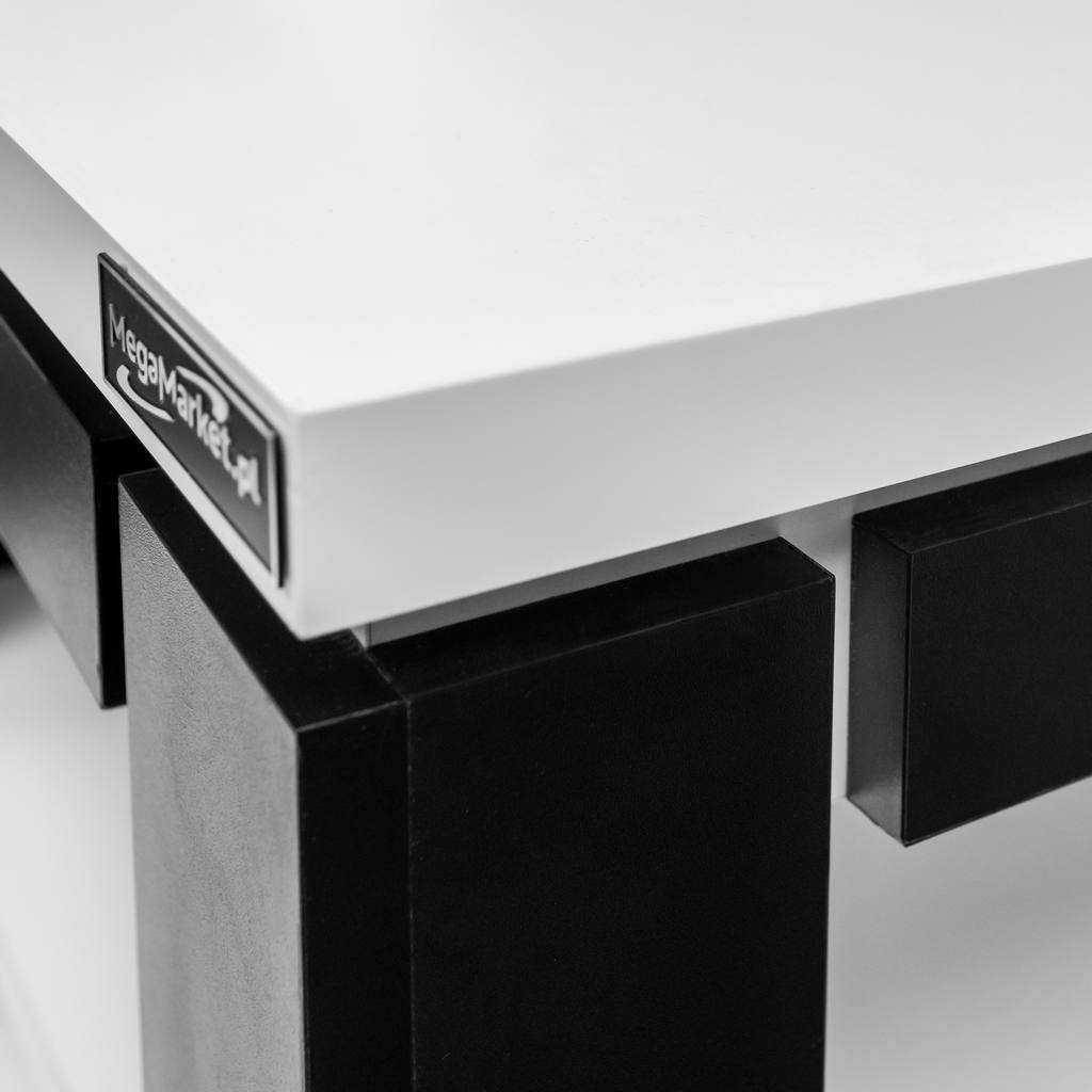 Mega-M 60x60x50 tavolino ufficio bianco alpino nero