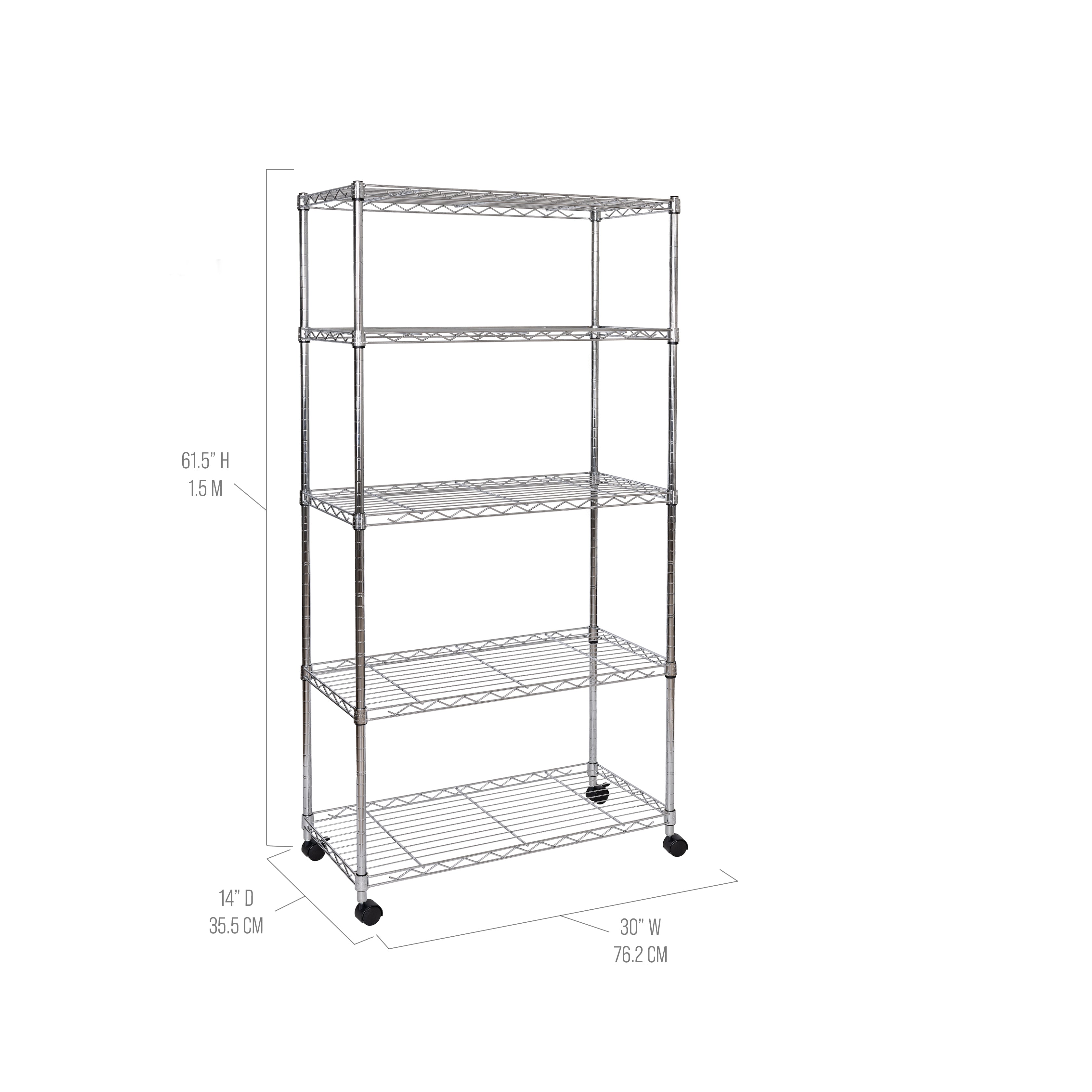 Seville Classics 14305 scaffale metallo 5 ripiani 1500 kg