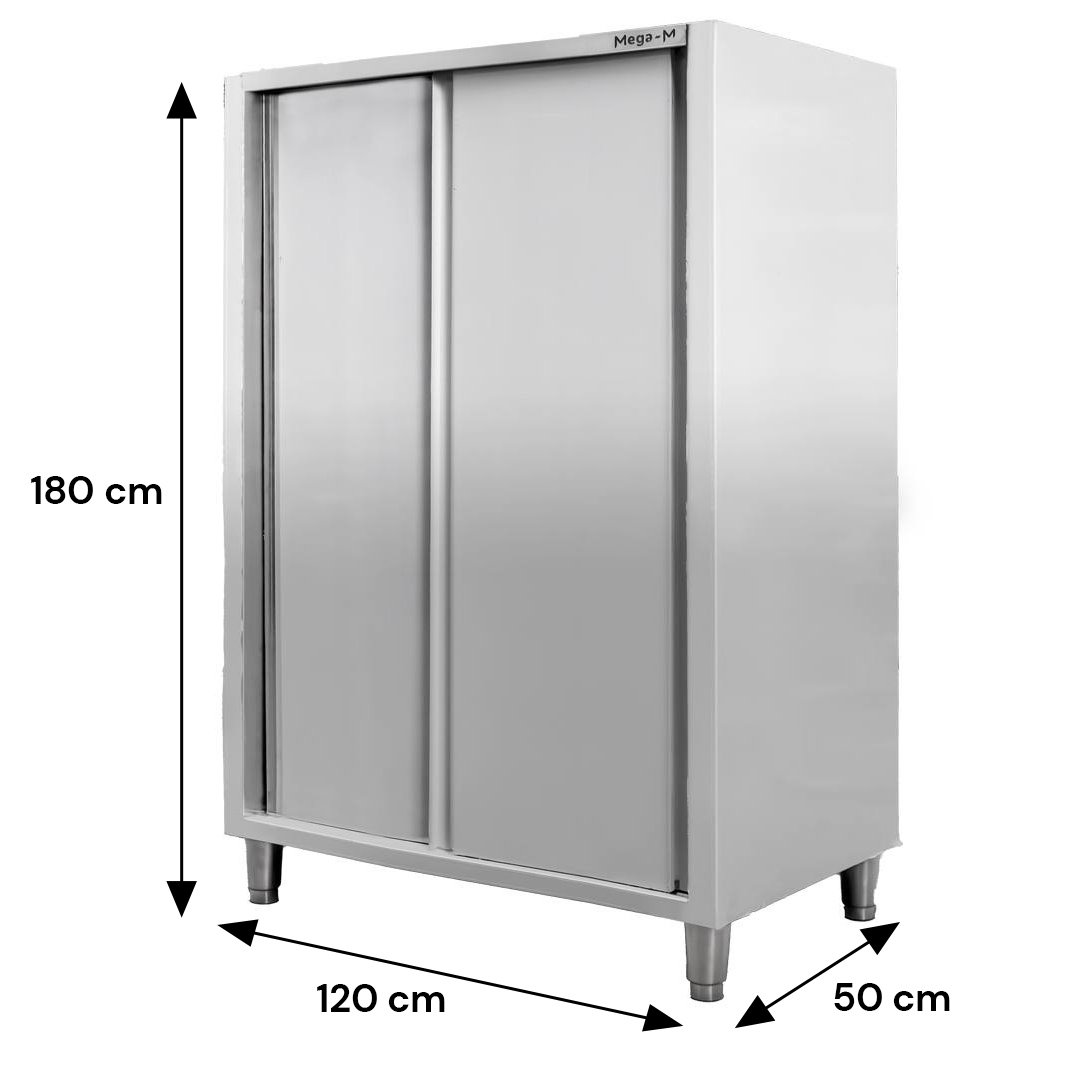 Mega-M armadio inox 2 porte scorrevoli 120x50x180 cm