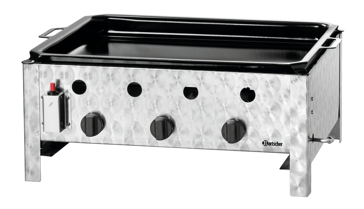 Bartscher 1061933 padella gas 3 fuochi 10 kW 70,5x54 cm