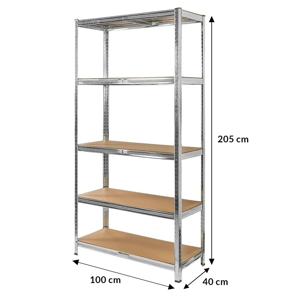 Mega-M Basic Scaffale Metallo 205x100x40 5 Ripiani 175 kg
