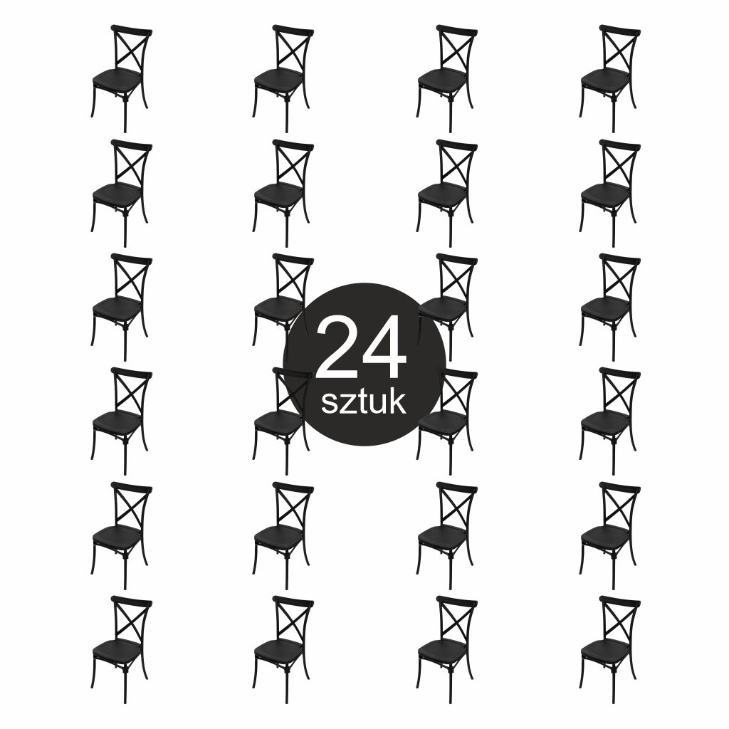 Furvero Boho PP sedia banchetti nera set 24 pezzi