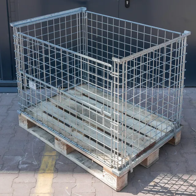 Gitterbox 120x80x90 cm cassa rete metallica lato apribile