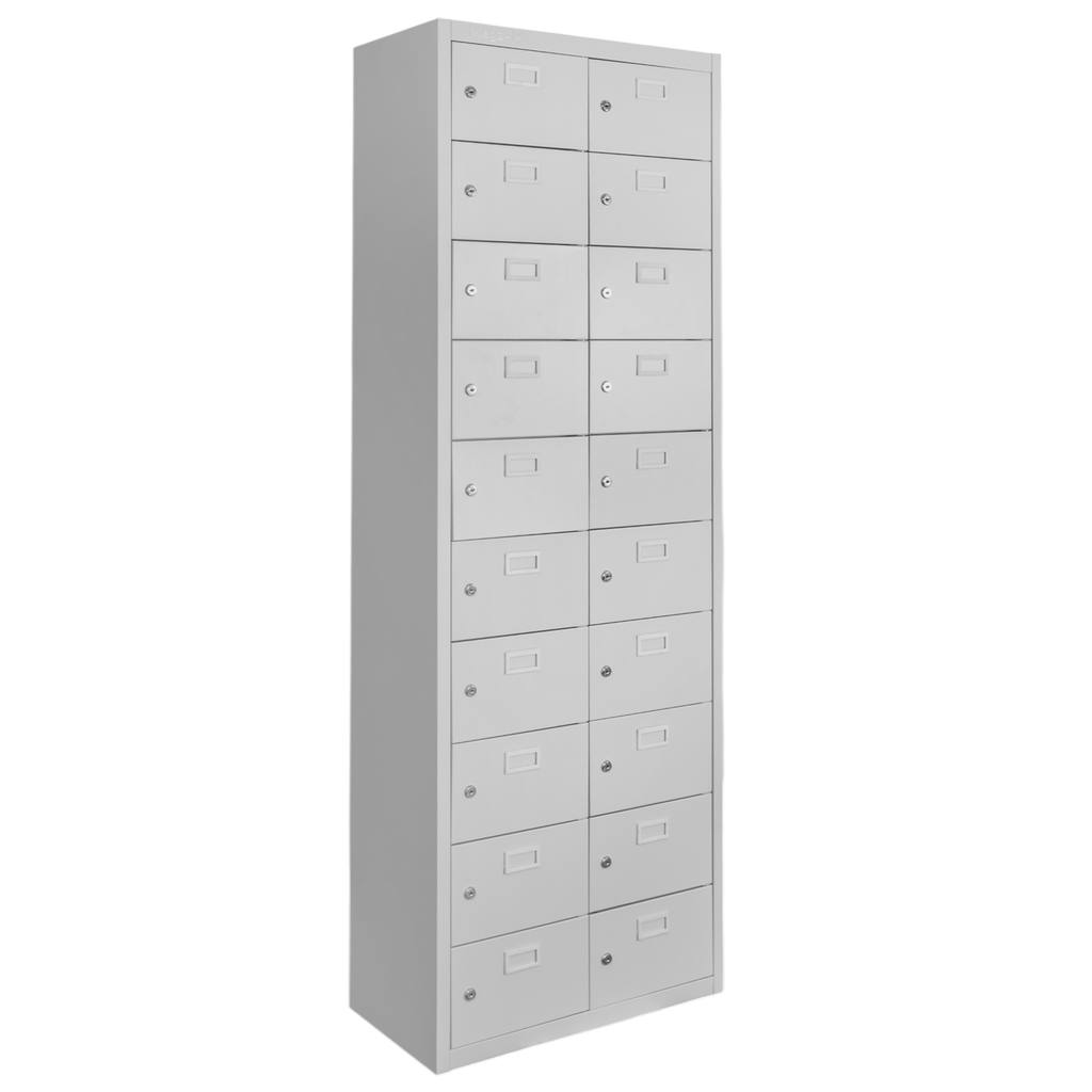 Mega-M 20 scomparti armadietto metallo 60x30x180 grigio